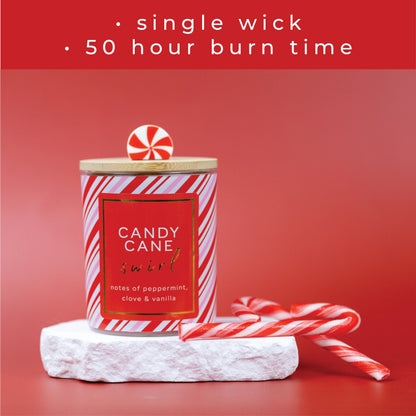 Candy Cane Swirl – 10oz Holiday Scented Gift Candle