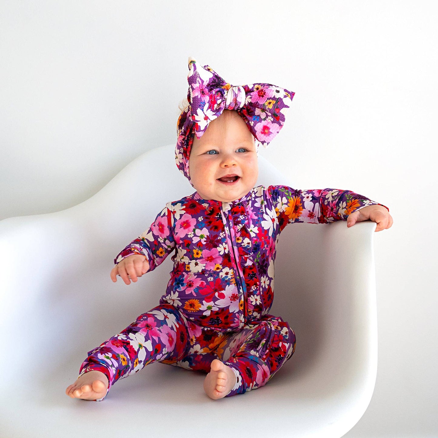 Kaia Ruffle Zip Bamboo Baby Outfit Sleepies Little Once Piec