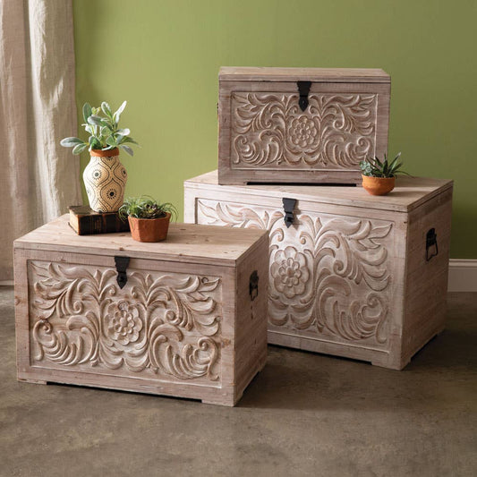 Set of Three Clarabelle Storage Chests