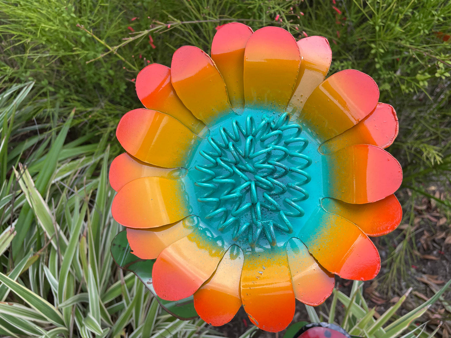 Serenity Flower Garden Stake-Colorful Metal-16Wx36H in