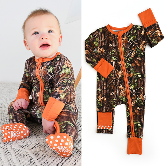 Hunter Camo ZIP Sleepies Little Bamboo Baby Outfit