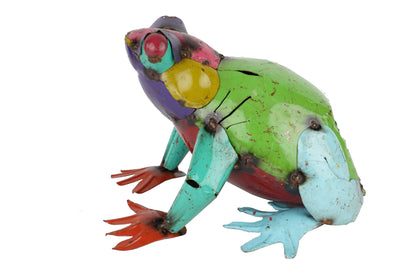 Colorful Metal Frog-Garden-Handmade-Yard Art