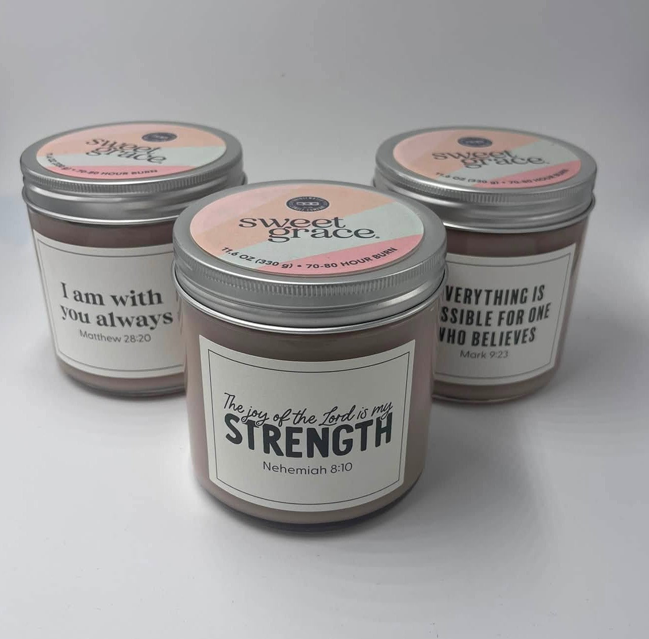 Sweet Grace Candle With Scripture