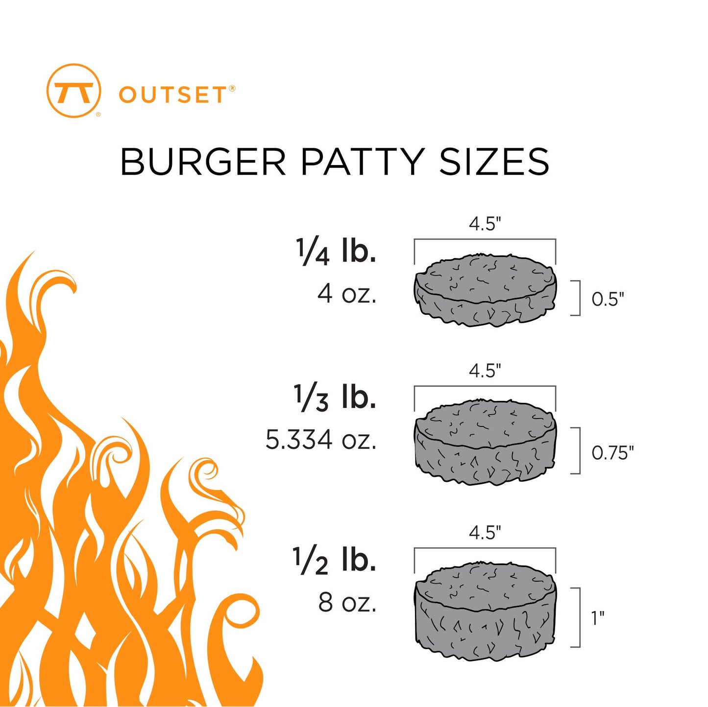 Outset Adjustable Burger Press,  4.5" x 4.5" x 2"