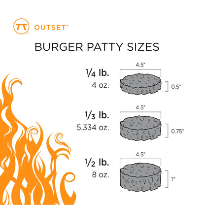 Outset Adjustable Burger Press,  4.5" x 4.5" x 2"