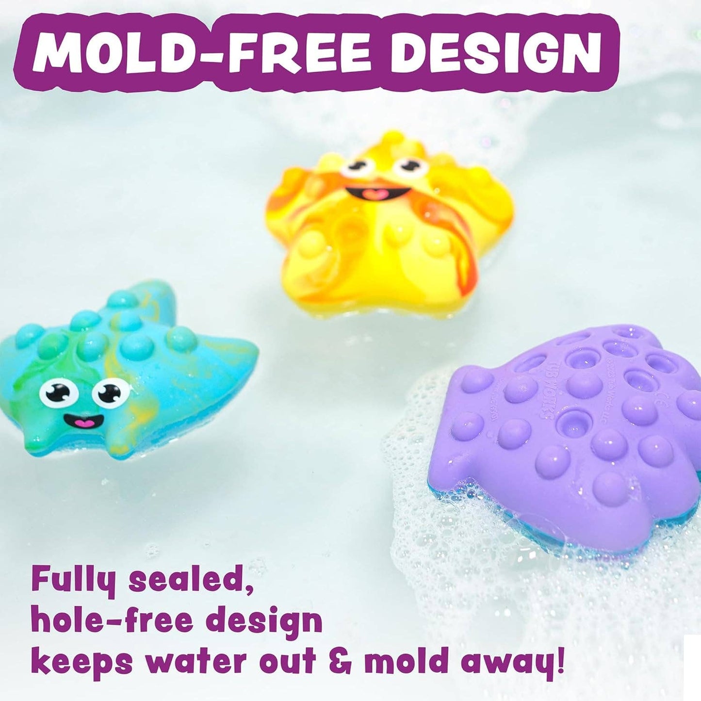 Tub Works® Tub Poppers™ Popping Kids & Toddler Bath Toys, 3 Pack