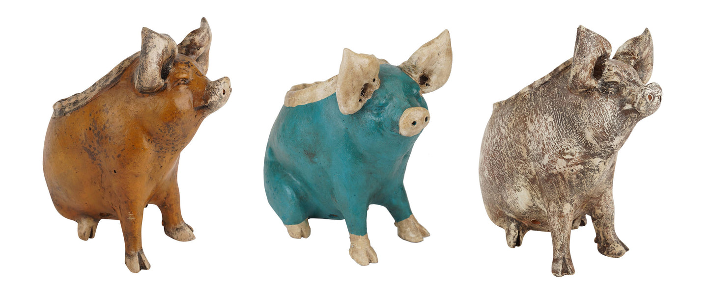Wilber the Pig Planter-Garden-Clay-Handmade-13x7x15 inches