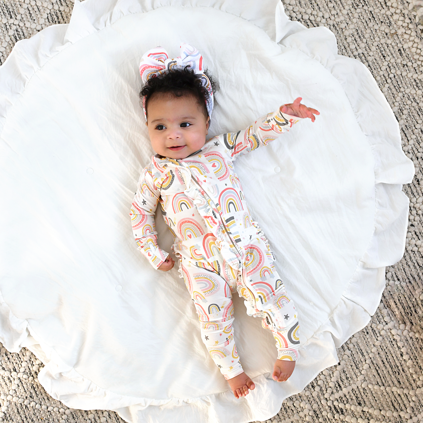 Millie Ruffle Zip Bamboo Rainbow Sleepies Little Toddler