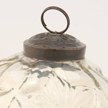 Silver Snowflake Glass Ornament