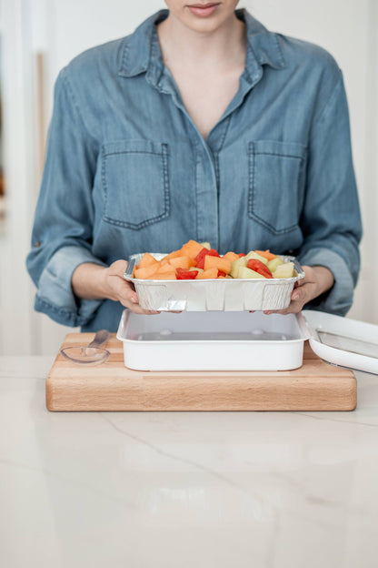 Square Set - 8 x 8 Pan Frame w/ Lid & Serving Spoon - White