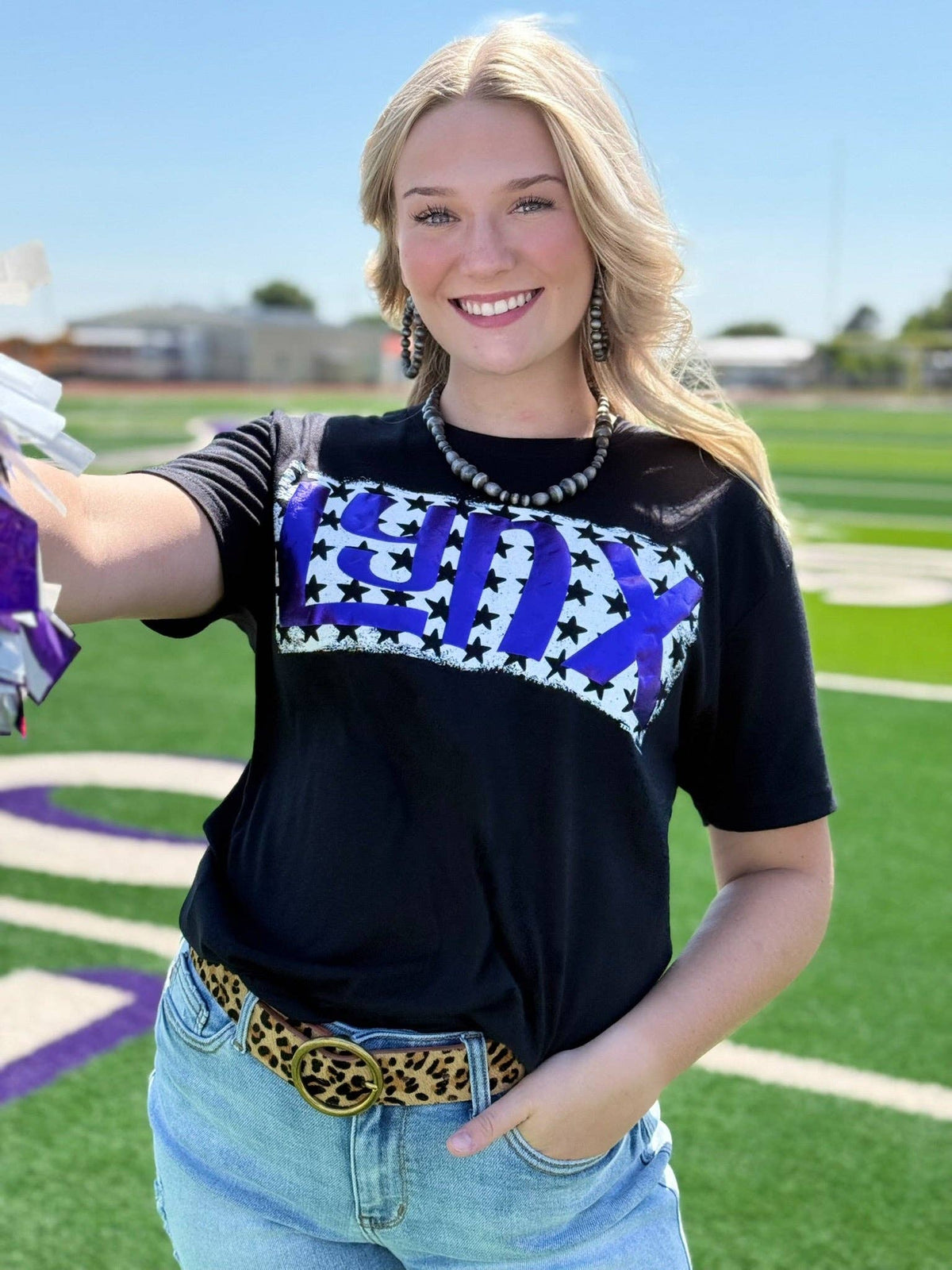 Metallic Puff Mascots with Stars Tee