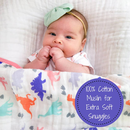 Rawr-Some Girly Baby Toddler Muslin Blanket