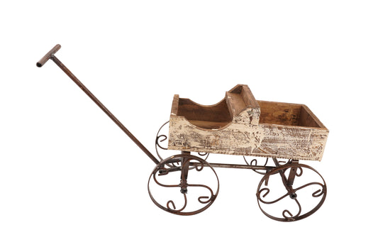Rustic Wooden Wagon-Garden Planter