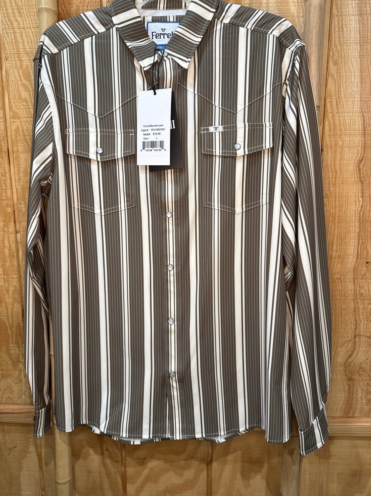 Green white mens long sleeve