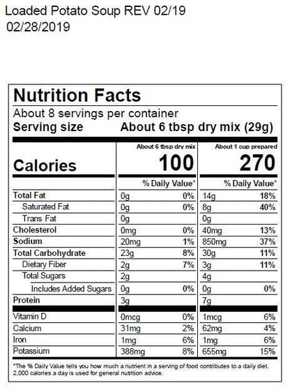 Rocky Mountain Trail Loaded Potato Soup Mix