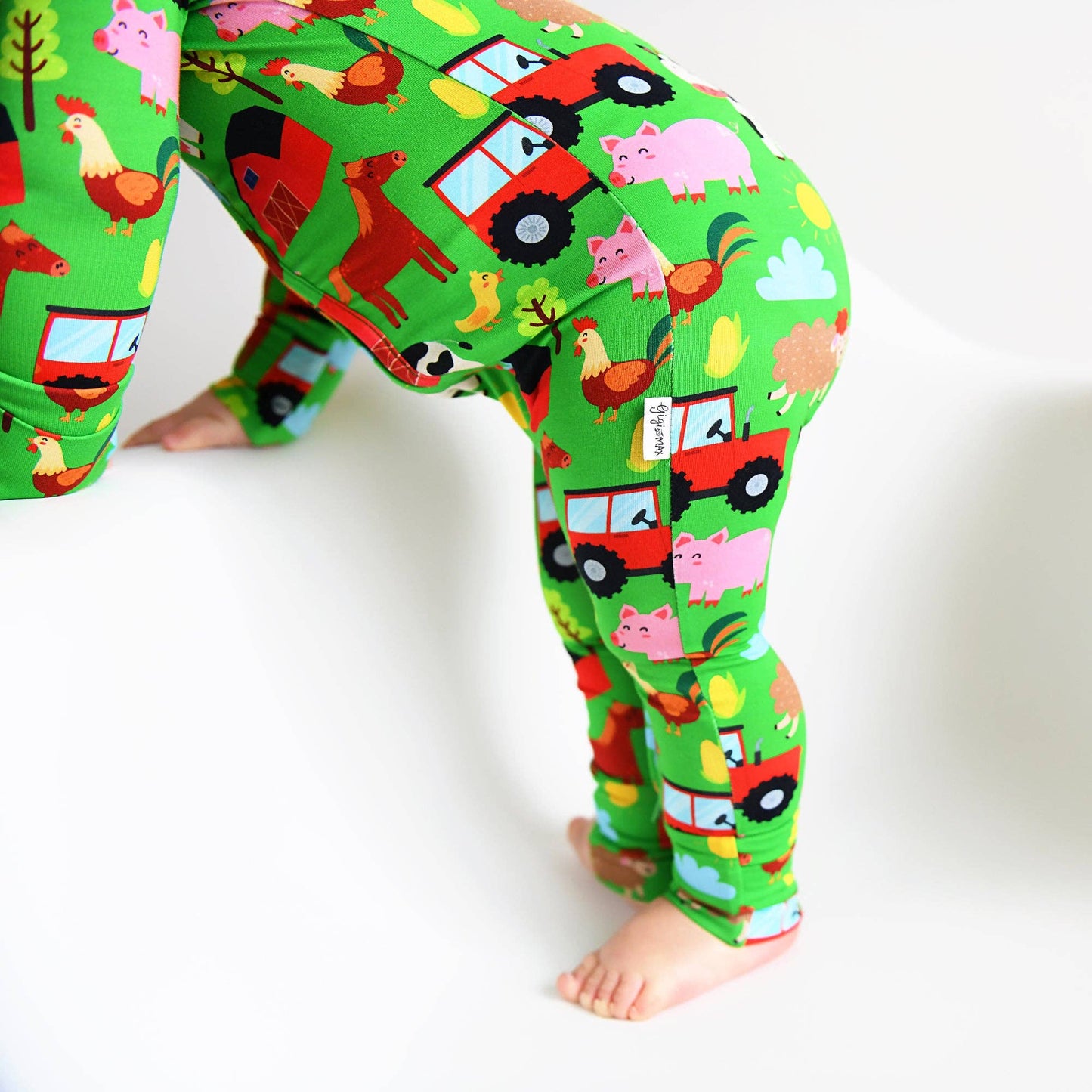 Tanner Zip Bamboo Baby Farm Animal Going Home Outfit