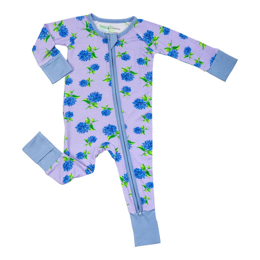 Bamboo Baby Convertible Zipper Pajamas - Hydrangea Floral
