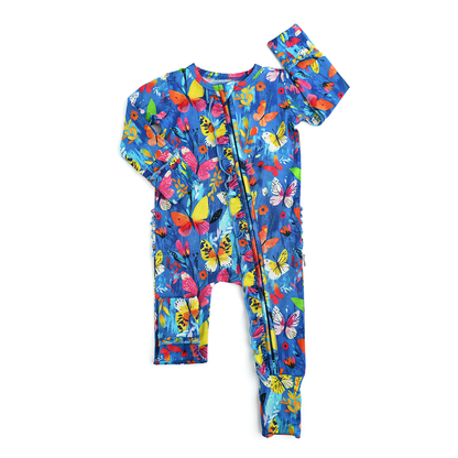 Aurora Butterfly Ruffle Zip Outfit Sleepies Little Bamboo