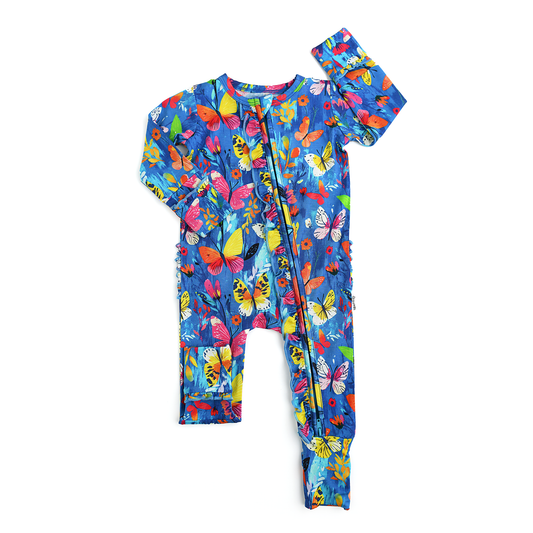 Aurora Butterfly Ruffle Zip Outfit Sleepies Little Bamboo