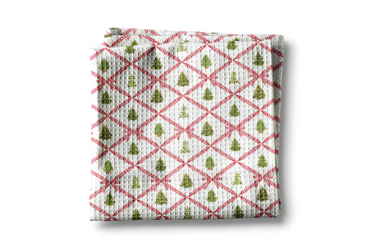 Christmas Towel Tree Plaid Bow Holiday Home Decor 2026