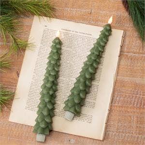 Led Taper Candle - Christmas Tree (Pk/02)