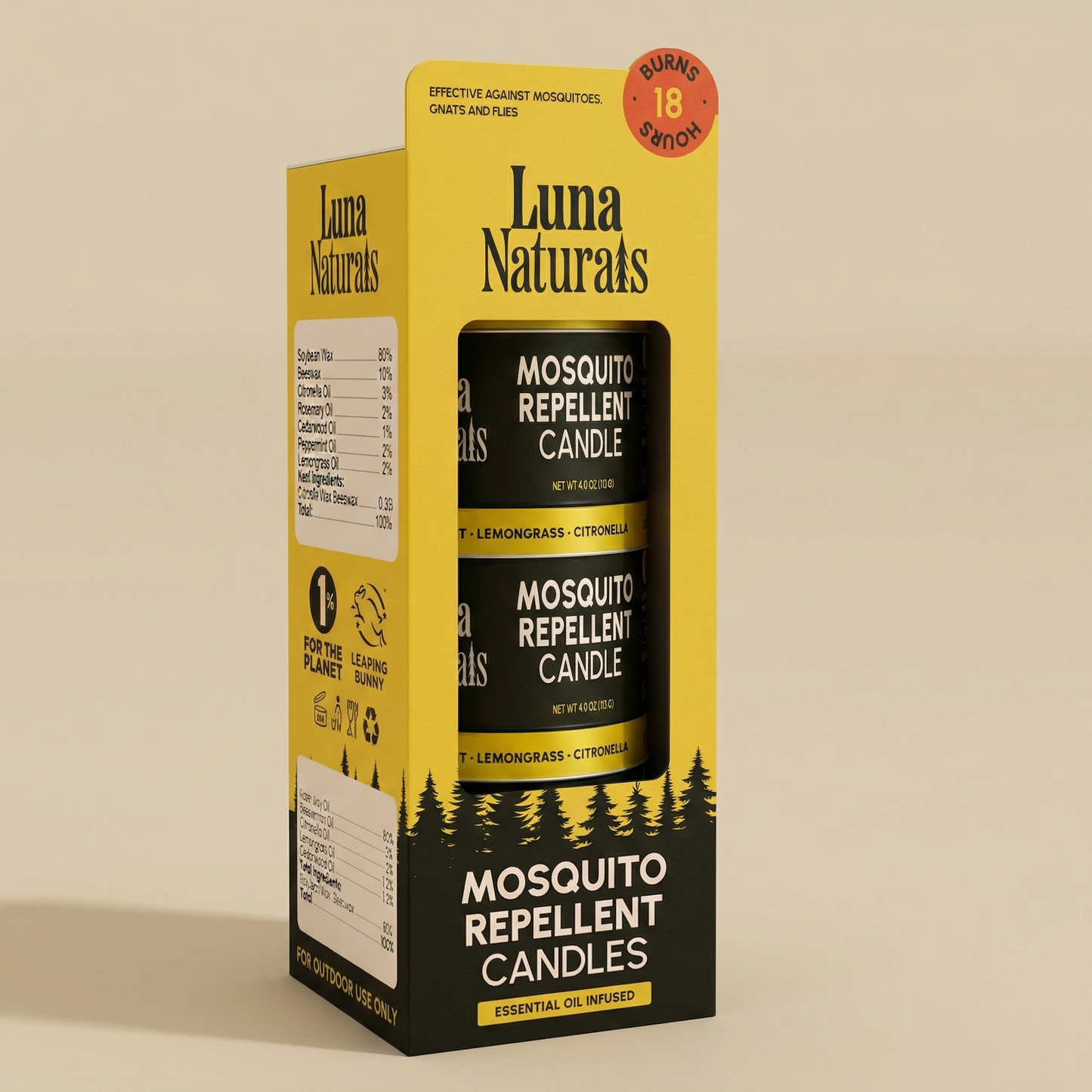 Mosquito Repellent Candle | Citrusy | 3 ct