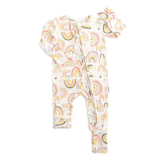 Millie Ruffle Zip Bamboo Rainbow Sleepies Little Toddler