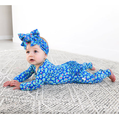 Miley Leopard Ruffle Zip Bamboo Baby Sleepies Little