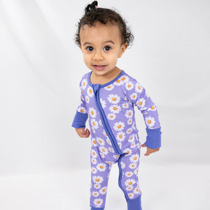 Bamboo Baby Convertible Zipper Pajamas - Daisy Floral