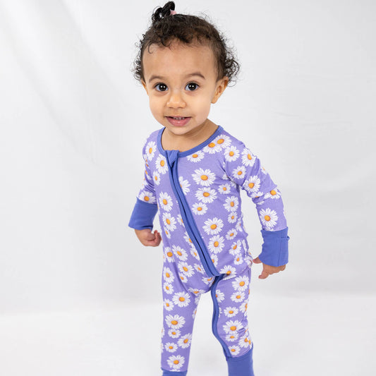 Bamboo Baby Convertible Zipper Pajamas - Daisy Floral