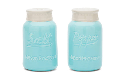 Fox Run Ceramic Mason Jar Salt and Pepper Shakers, 3" x 4.5"