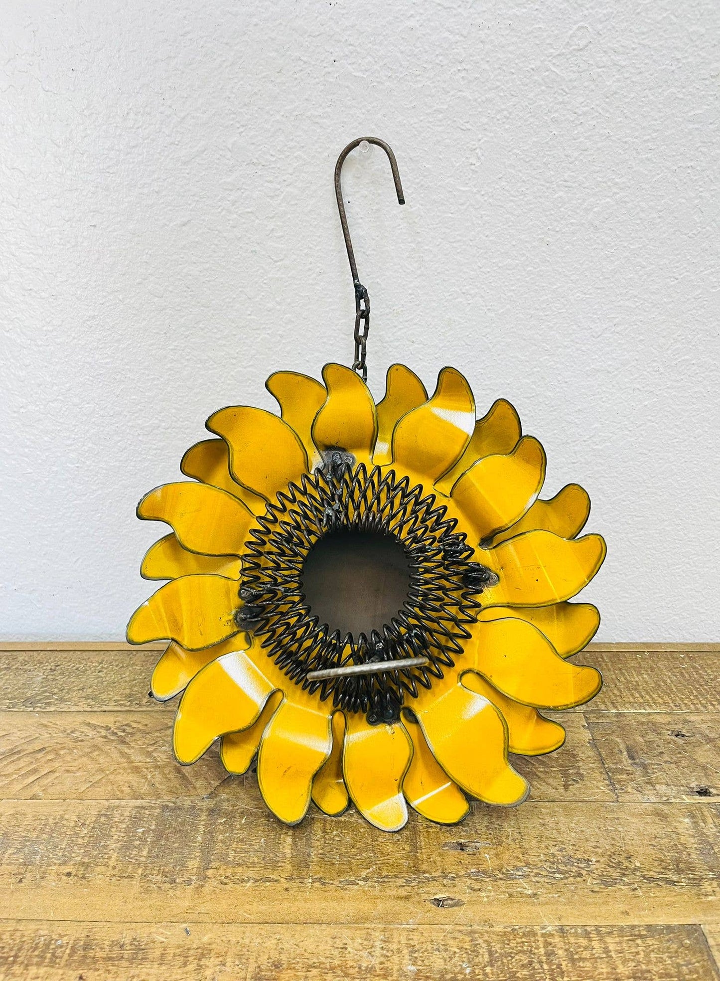 Sunflower Birdhouse, Metal Yard Decor