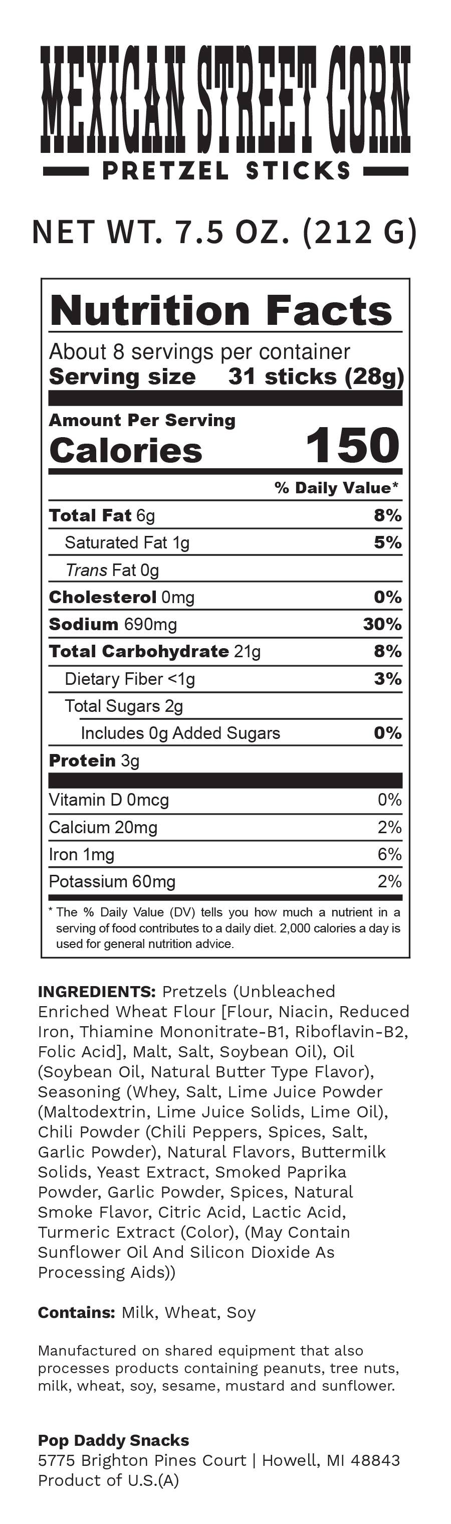 Pop Daddy – Mexican Street Corn Seasoned Pretzels 7.5oz