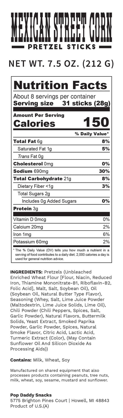 Pop Daddy – Mexican Street Corn Seasoned Pretzels 7.5oz