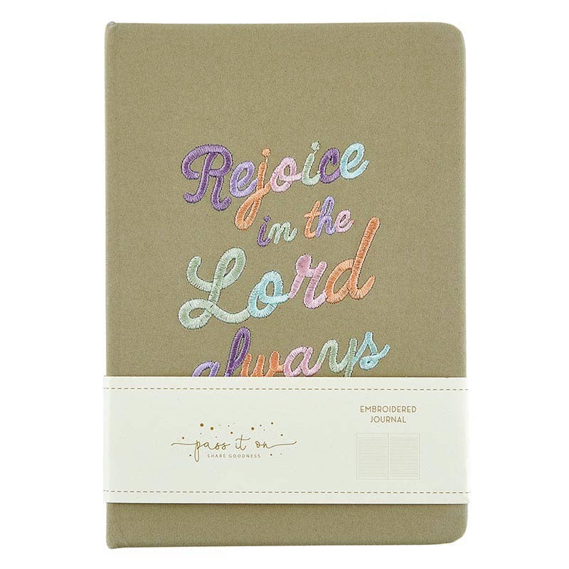 Embroidered Journal - Rejoice In The Lord