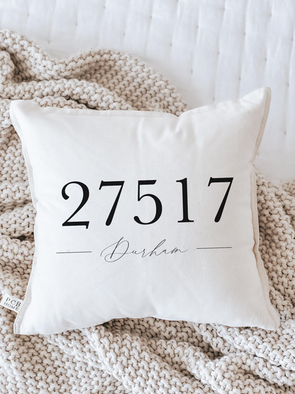 Personalized Throw Pillows - Personalized Zip Code Script |