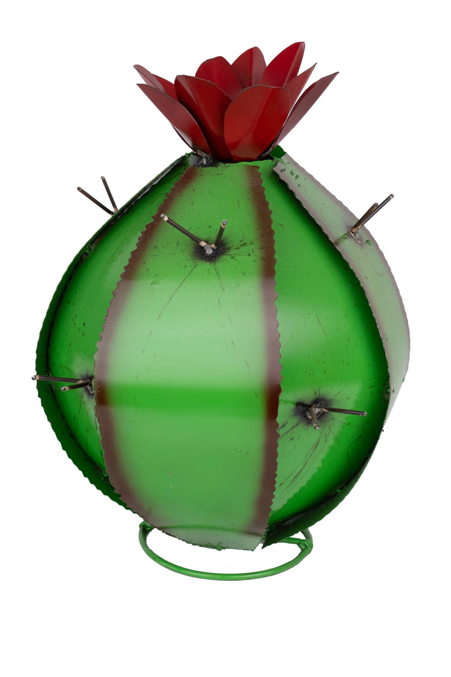 Barrel Metal Cactus-Garden-Desert-Barrel-Green
