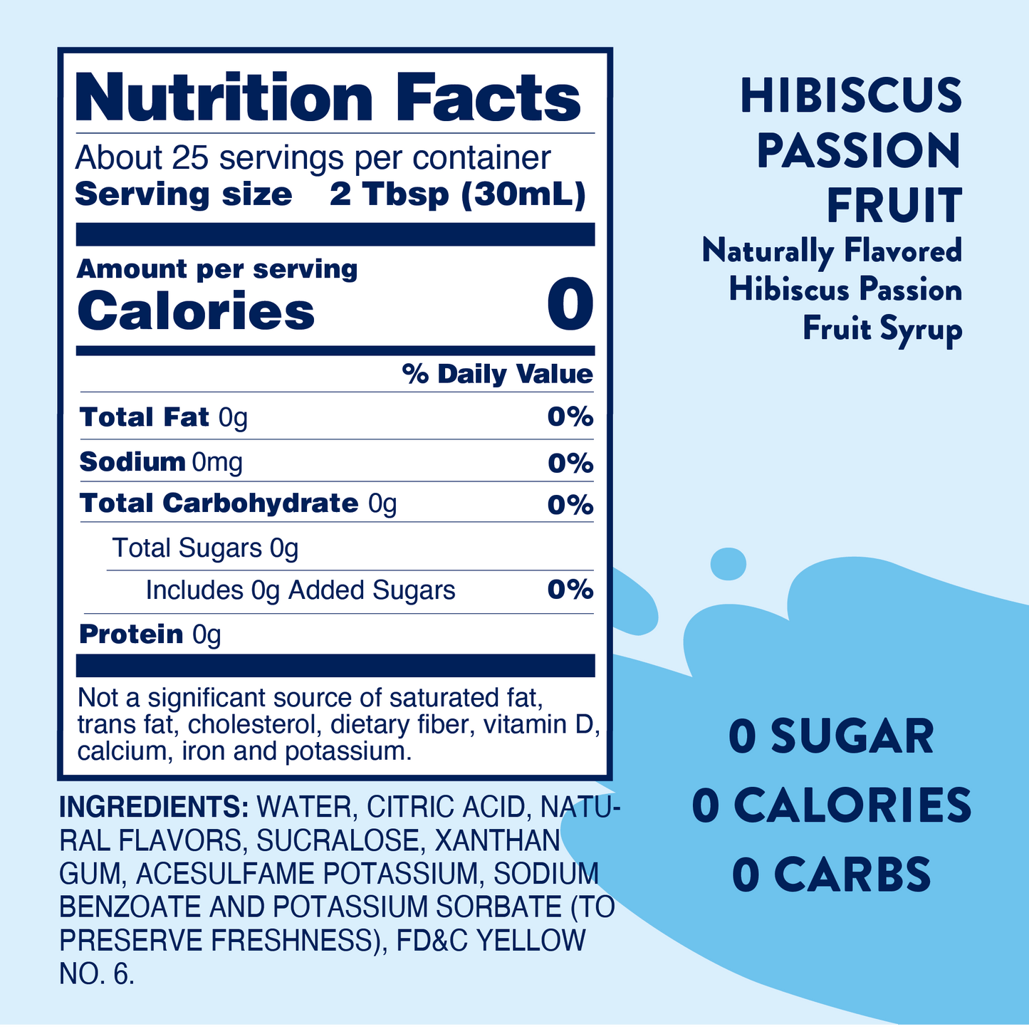 Sugar Free Hibiscus Passion Fruit Flavor Infusion Syrup