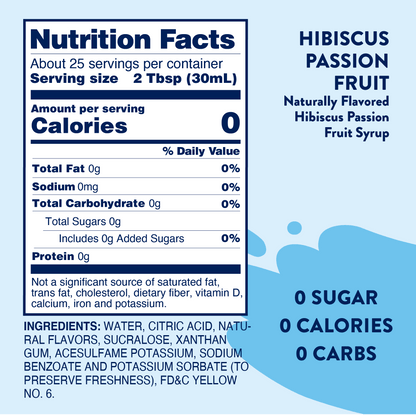Sugar Free Hibiscus Passion Fruit Flavor Infusion Syrup