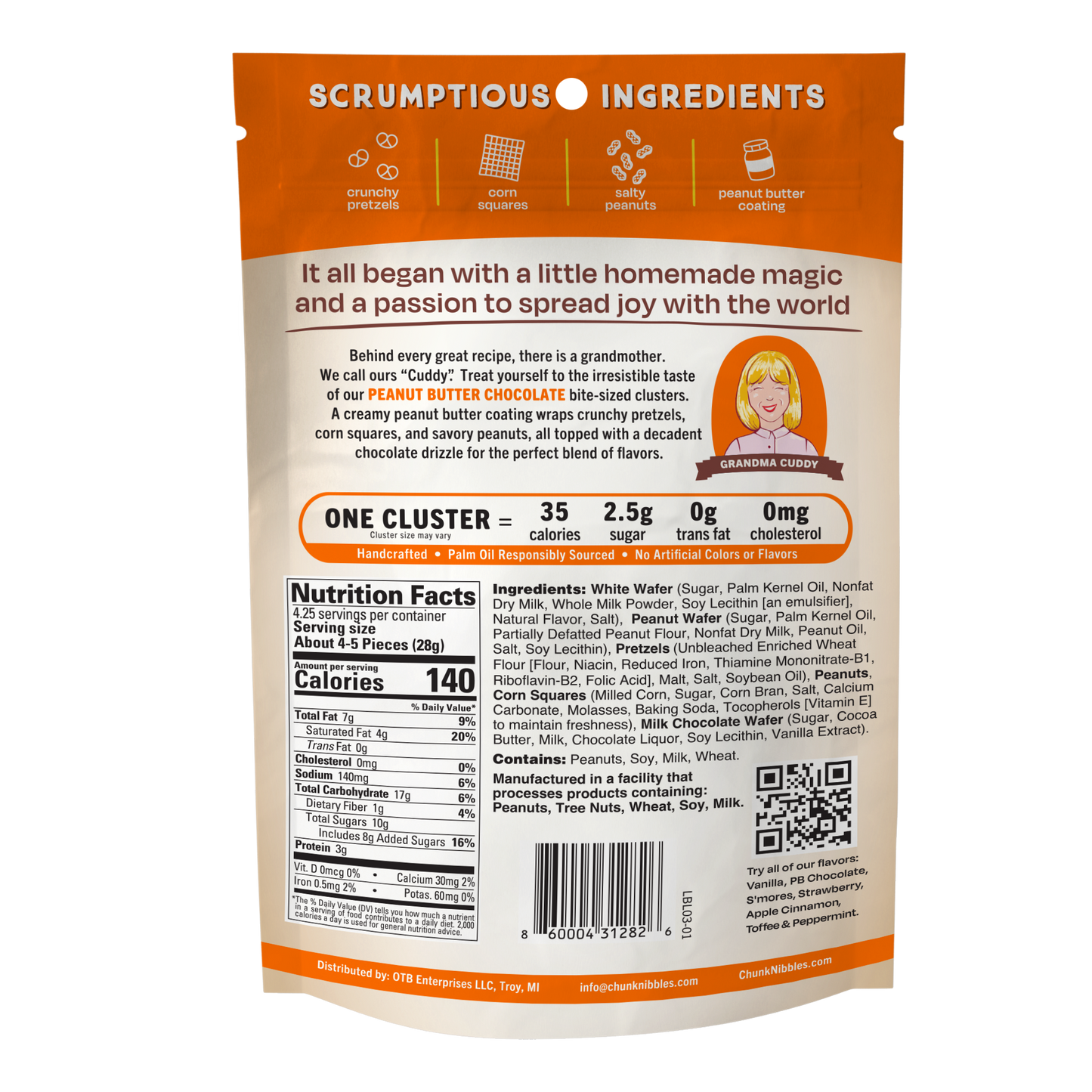 Peanut Butter Chocolate Chunk Nibbles 4.25oz Pouch