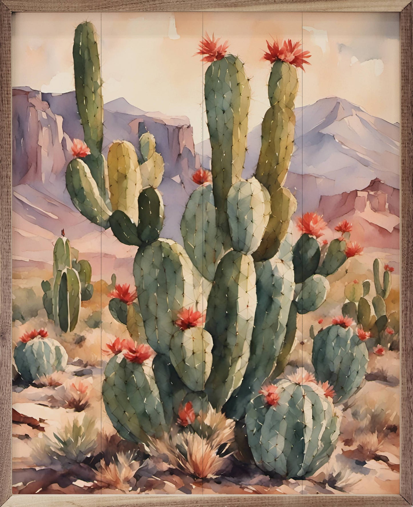Cacti With Mountains