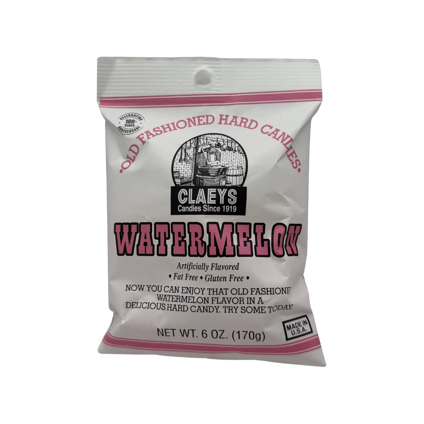 Claeys Old Fashioned Hard Candy Watermelon 6oz Bag