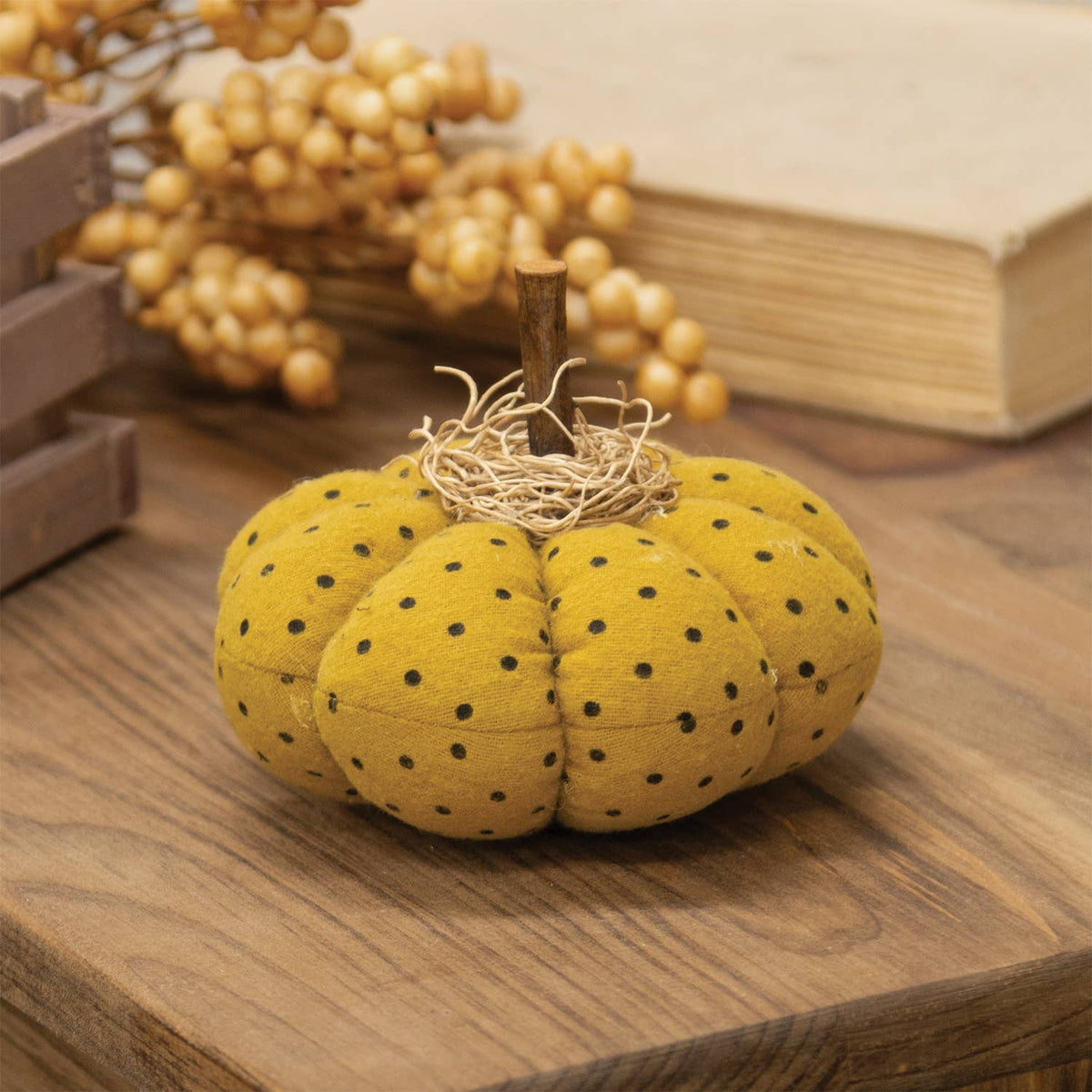 Mossy Mustard Polka Dot Pumpkin