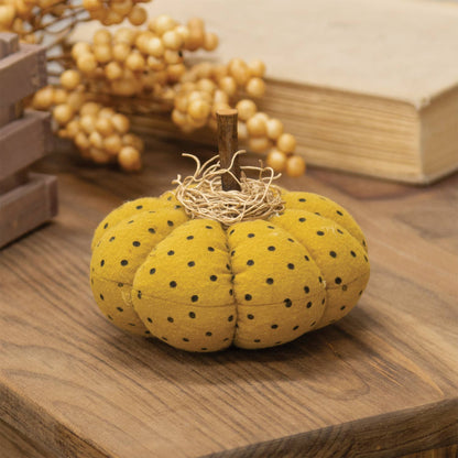 Mossy Mustard Polka Dot Pumpkin