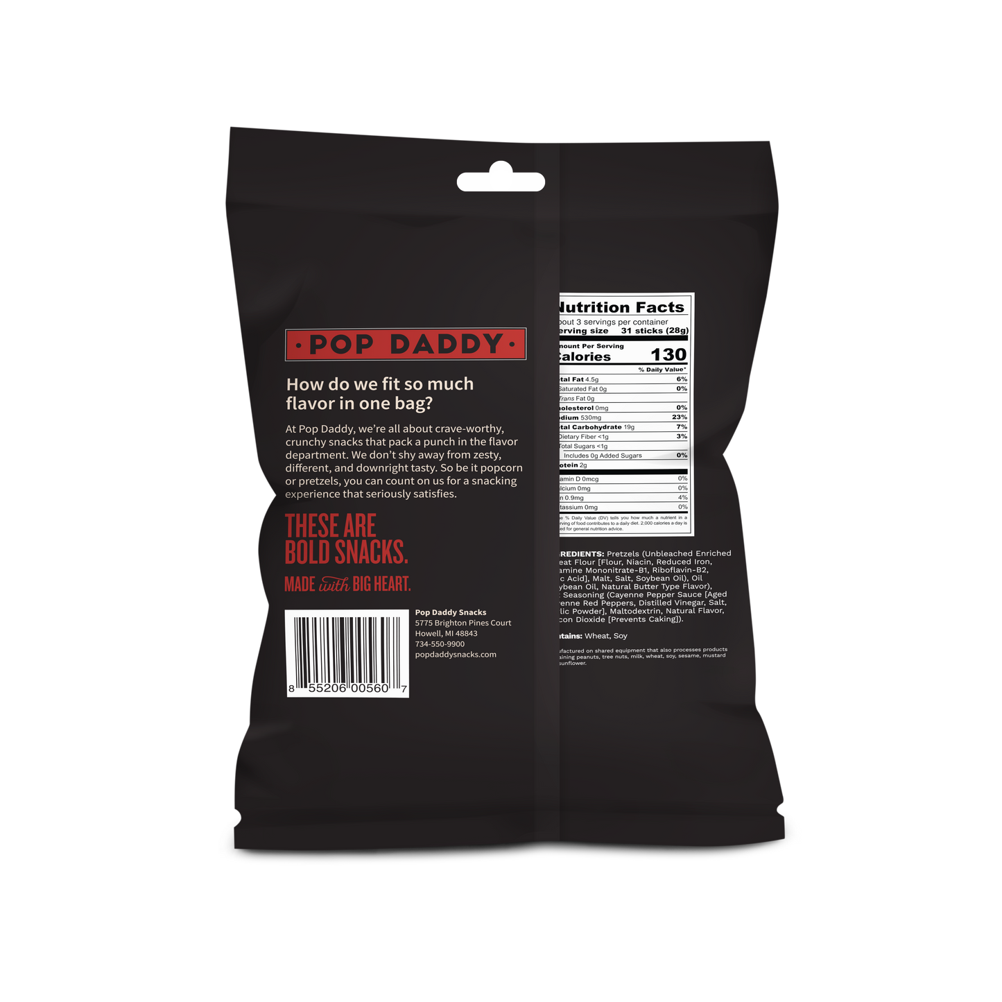 Pop Daddy – Hot Sauce Seasoned Pretzels 3.0oz