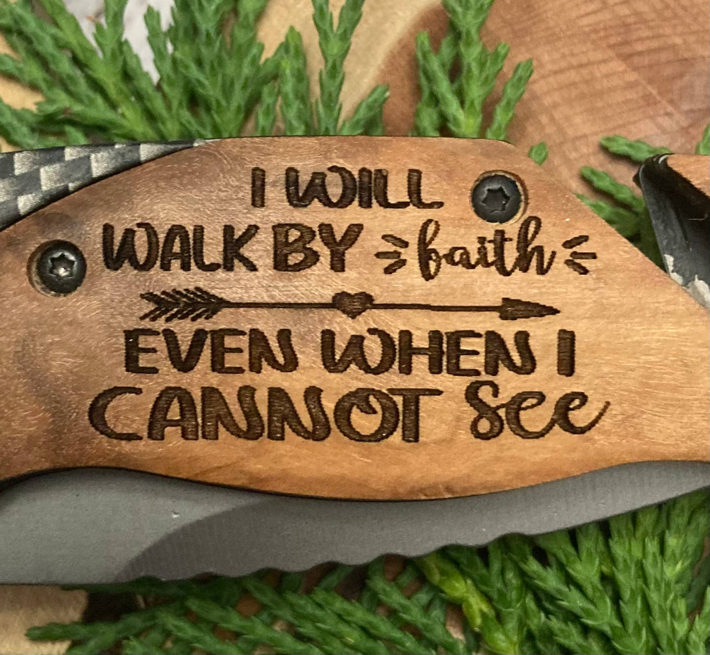 I Will Walk By Faith Knife