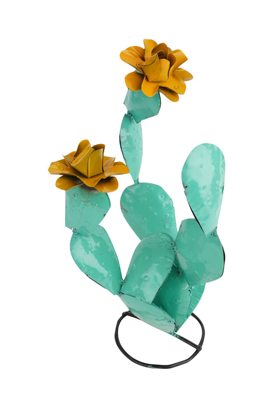 Colorful Metal Prickly Pear Cactus-13Wx13Dx16H-