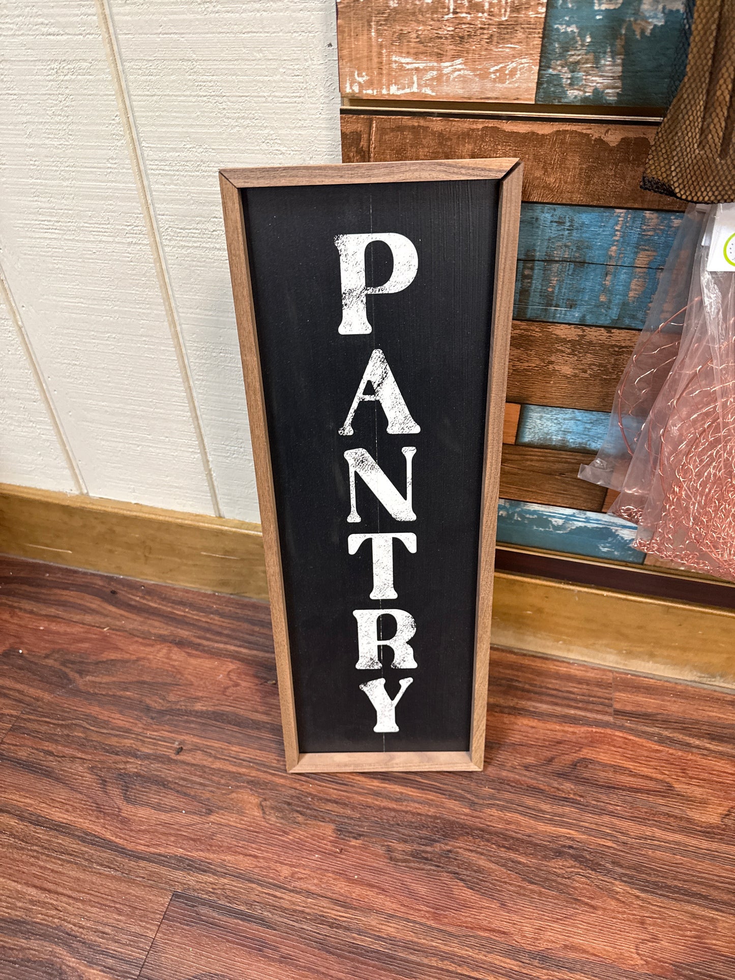 Black pantry sign