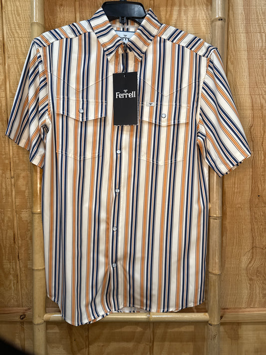Orange an blue mens shirt