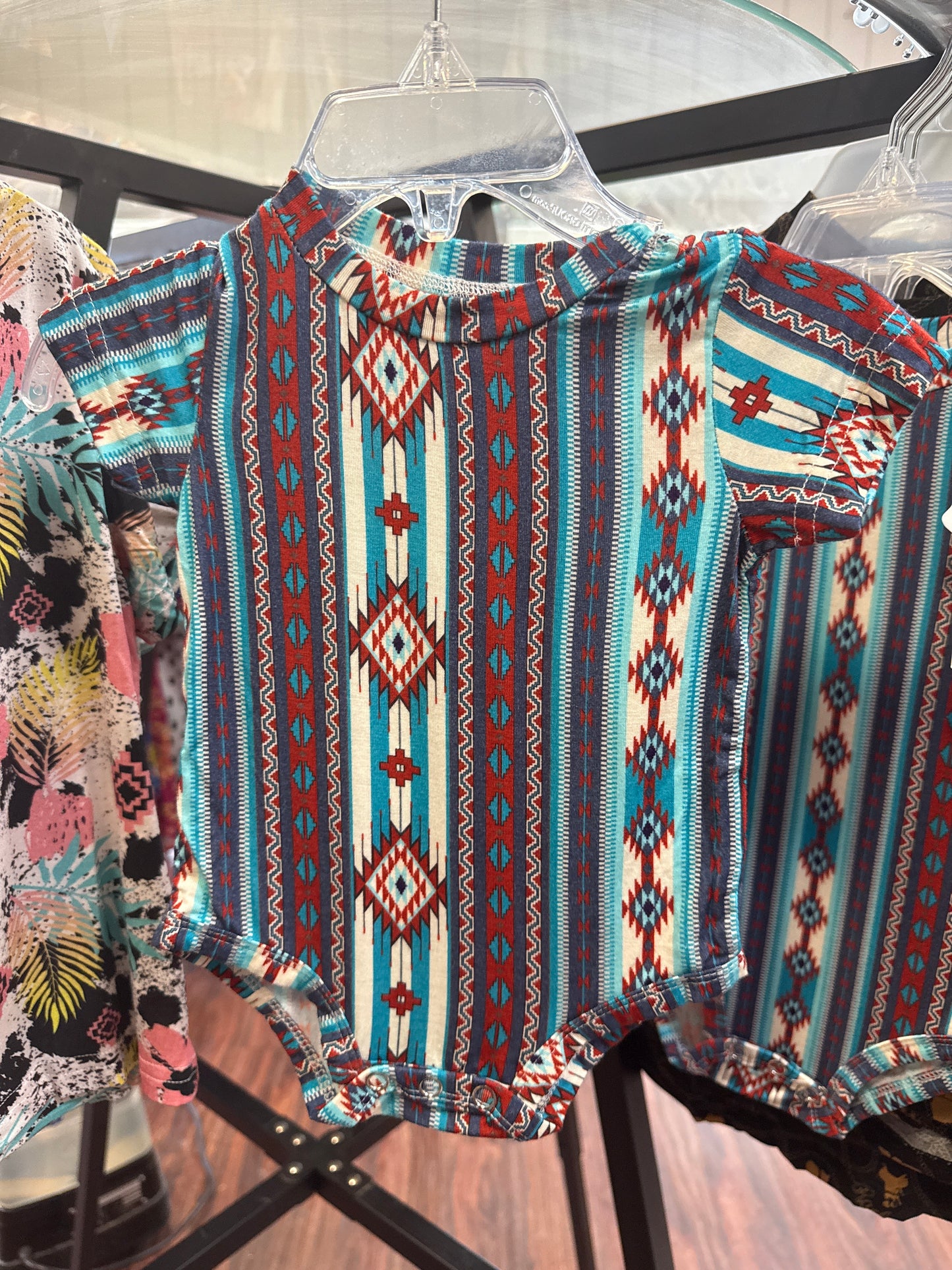 Blue/red Aztec Onesie